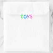 TOYS in Colorful Lettering Ronde Sticker (Tas)