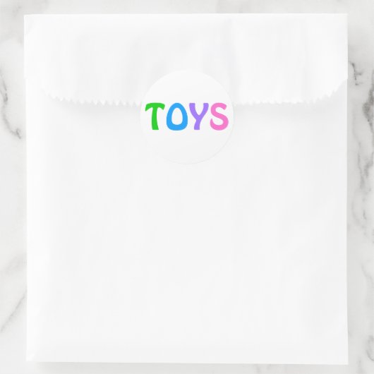 TOYS in Colorful Lettering Ronde Sticker (Tas)