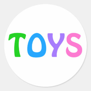TOYS in Colorful Lettering Ronde Sticker