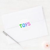 TOYS in Colorful Lettering Ronde Sticker (Envelop)