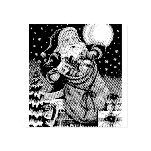 TOYS OP DE ROOF TOP, SANTA RUBBER STAMP, volledig Rubberstempel (Afrduk)