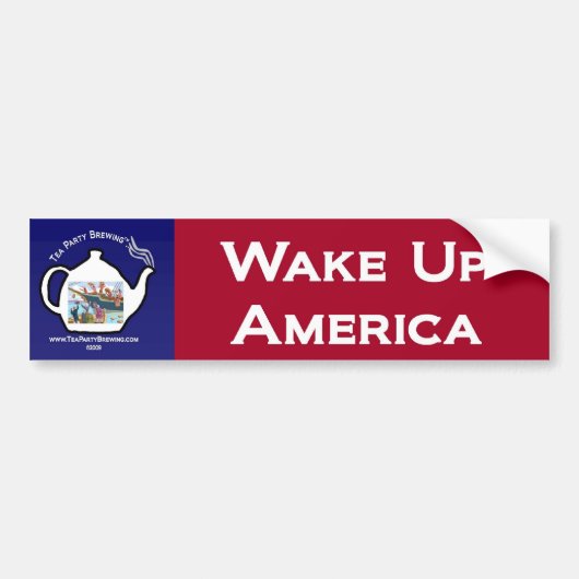 TP0101 Tea Party Wake Up America Bumpersticker (Voorkant)