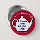TP0102 de Partij van de Tea alsof het 1773 Button  (Voorkant /achterkant)