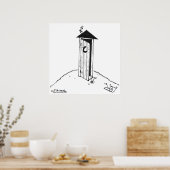 TP rolt weg van een buiten Poster (Keuken)