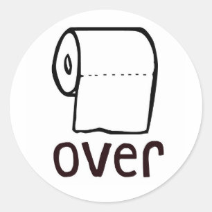 TP-toiletpapier over Ronde Sticker