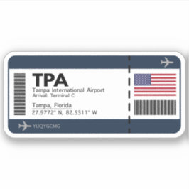 TPA Tampa Boarding Pass - Florida Sticker
