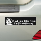 TPB - Ik krijg mijn bestanden van ThePirateBay.org Bumpersticker (Op auto)
