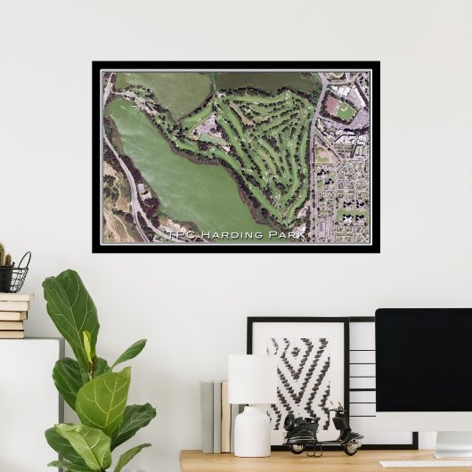 TPC Harding Park Golf Course Satellite Map Poster (Thuiskantoor)