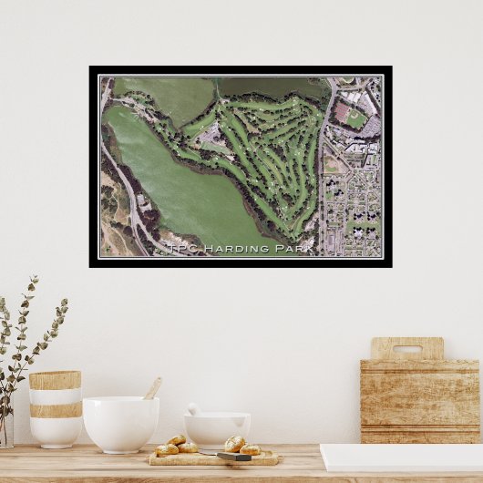 TPC Harding Park Golf Course Satellite Map Poster (Keuken)