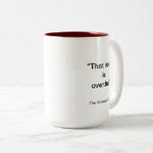 TPII "Dat boek is al te laat" Tweekleurige Koffiemok (Voorkant rechts)