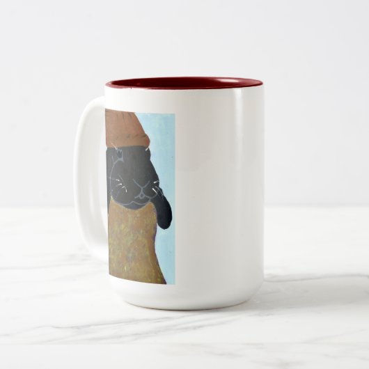 TPII "Heb je dat niet gelezen?" Bunny-Mok Tweekleurige Koffiemok (Voorkant links)