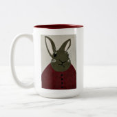 TPIO "Dat boek is al te laat" Librarian Bunny Tweekleurige Koffiemok (Links)