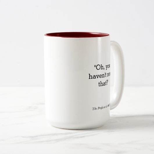 TPIO "Heb je dat niet gelezen?" Bunny-Mok Tweekleurige Koffiemok (Voorkant rechts)