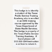 TPSTA-studentenID-badge Badge (Achterkant)