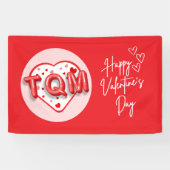 TQM - Red and Pink Hearts Happy Valentine's Day Spandoek (Horizontaal)