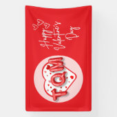 TQM - Red and Pink Hearts Happy Valentine's Day Spandoek (Verticaal)