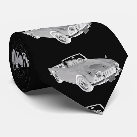 TR4-sportauto met zwarte en witte triomf Stropdas (Opgerold)