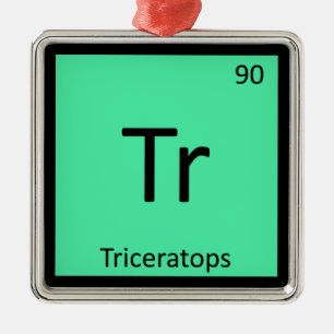 Tr - Triceratops Dinosaur Chemistry Periodic Table Metalen Ornament