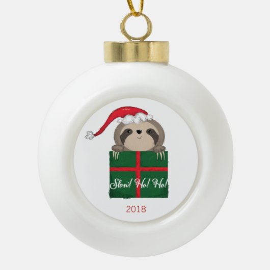  traag! Ho! Ho! Slaapkerstkerstkerstkerstkerstkers Keramische Bal Ornament (Voorkant)