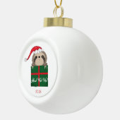  traag! Ho! Ho! Slaapkerstkerstkerstkerstkerstkers Keramische Bal Ornament (Rechts)