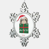 traag! Ho! Ho! Slaapkerstkerstkerstkerstkerstkers Tin Sneeuwvlok Ornament (Rechts)