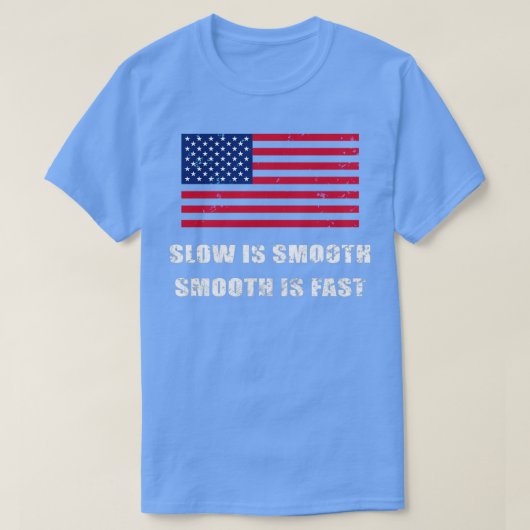 Traag is glad met Amerikaanse vlaggen T-shirt (Design voorkant)
