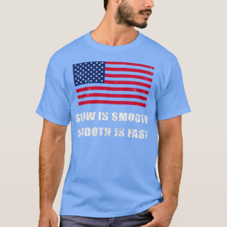 Traag is glad met Amerikaanse vlaggen T-shirt