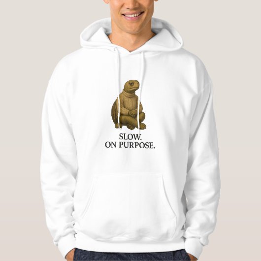 TRAAG MET OPZET. HOODIE (Voorkant)