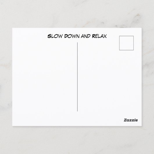 Traag neer en haal Beach los Briefkaart (Achterkant)