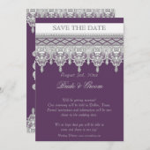 Traag, Paars en grijs - sla de datum op Kaart (Voorkant / Achterkant)