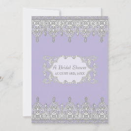 Traan Drop Lace, Lavender & Grey - Vrijgezellenfee Kaart