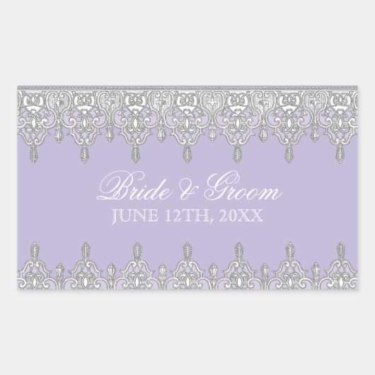 Traan Drop Lace, Lavender Wedding Seal of Sticker (Voorkant)