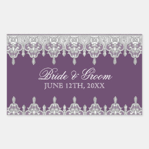 Traan Drop Lace, Lavender Wedding Seal of Sticker