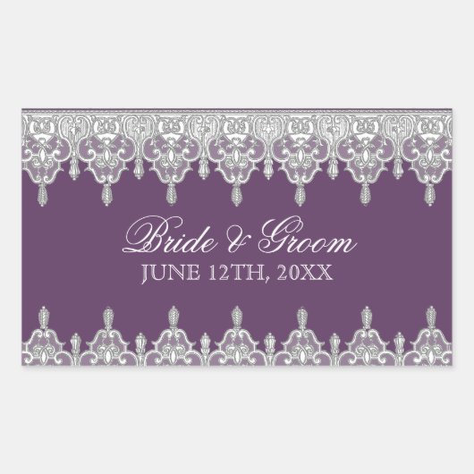 Traan Drop Lace, Lavender Wedding Seal of Sticker (Voorkant)