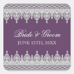 Traan Drop Lace, Lavender Wedding Seal of Sticker