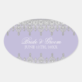 Traan Drop Lace, Lavender Wedding Seal of Sticker