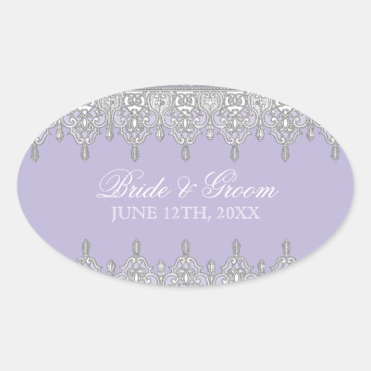 Traan Drop Lace, Lavender Wedding Seal of Sticker (Voorkant)