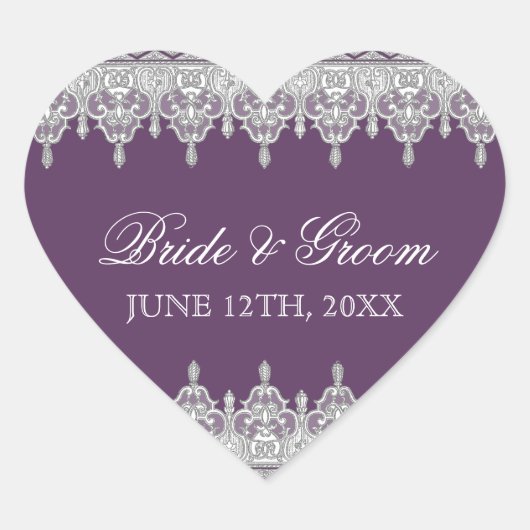 Traan Drop Lace, Lavender Wedding Seal of Sticker (Voorkant)