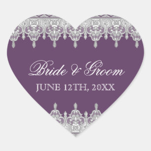 Traan Drop Lace, Lavender Wedding Seal of Sticker