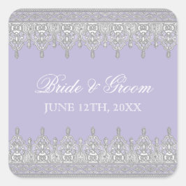 Traan Drop Lace, Lavender Wedding Seal of Sticker
