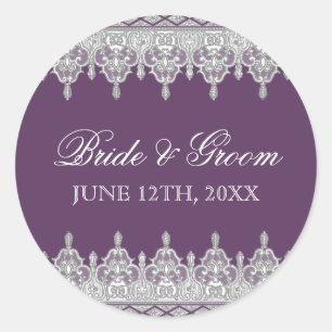 Traan Drop Lace, Lavender Wedding Seal of Sticker