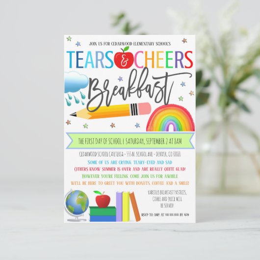 Traan en sukkels Uitnodiging (Staand voorkant)