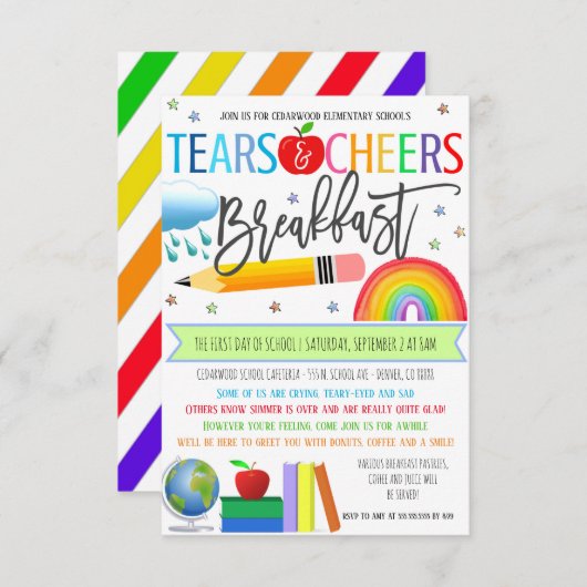 Traan en sukkels Uitnodiging (Voorkant / Achterkant)