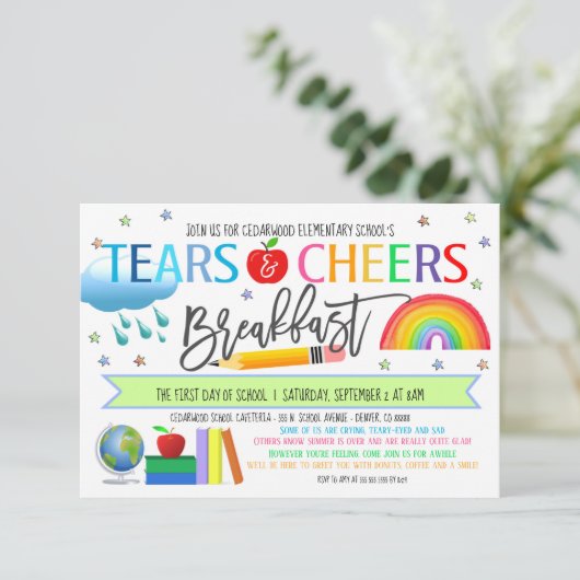 Traan en sukkels Uitnodiging (Staand voorkant)