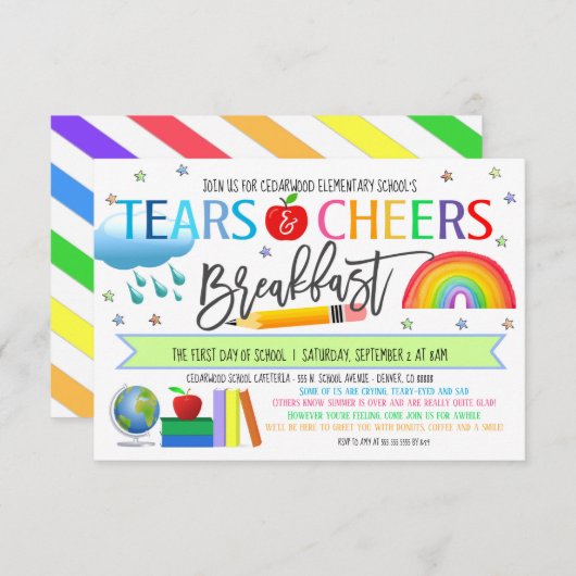 Traan en sukkels Uitnodiging (Voorkant / Achterkant)