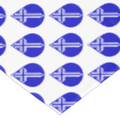 Traandrop Kruis op Blauw Tafelkleed (Gekanteld)