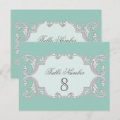 Traandruppelkant, Aqua Blue tafelnummer Kaarten (Voorkant / Achterkant)