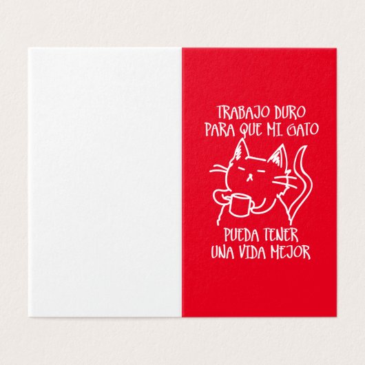 Trabajo duro kaart (Buitenkant ongevouwen)