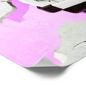 Trabant-auto en roze/Lila Berlijnse muur Poster (Hoek)