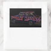 Trabant Auto Te Huur(Mieten), Zwart Terug Rechthoekige Sticker (Tas)